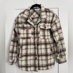 NWOT | Hazel & Olive exclusive Jess Crum Cozy plaid Shacket